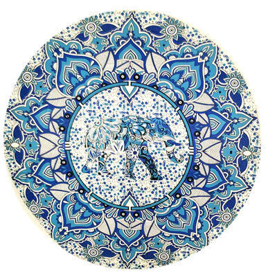 HKM-863955 Round Beach Towel in Blue and Red Chiffon Material