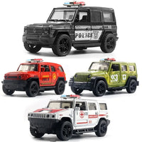 HKM-864083 Diecast 1:39 Scale Police Truck with Open Doors and Pull-Back Action for Ages 5 and Up