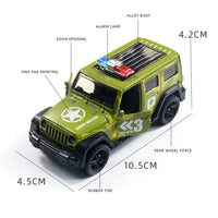 HKM-864083 Diecast 1:39 Scale Police Truck with Open Doors and Pull-Back Action for Ages 5 and Up