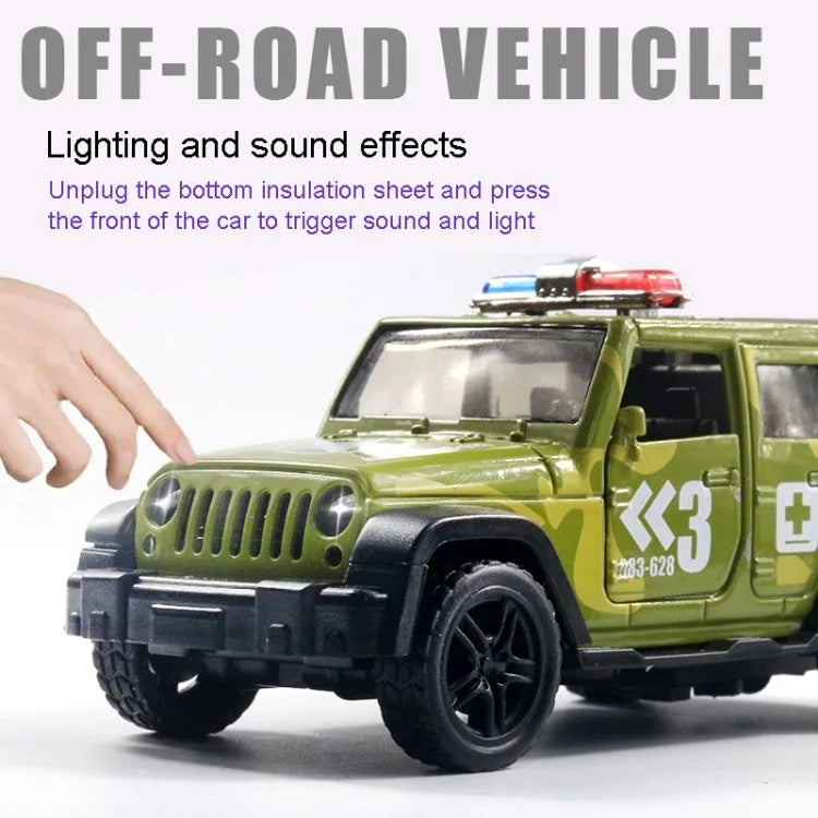 HKM-864083 Diecast 1:39 Scale Police Truck with Open Doors and Pull-Back Action for Ages 5 and Up