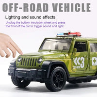 HKM-864083 Diecast 1:39 Scale Police Truck with Open Doors and Pull-Back Action for Ages 5 and Up