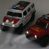HKM-864083 Diecast 1:39 Scale Police Truck with Open Doors and Pull-Back Action for Ages 5 and Up