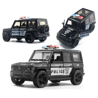 HKM-864083 Diecast 1:39 Scale Police Truck with Open Doors and Pull-Back Action for Ages 5 and Up