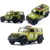 HKM-864083 Diecast 1:39 Scale Police Truck with Open Doors and Pull-Back Action for Ages 5 and Up