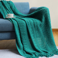 HKM-864083 Modern Striped Knitted Sofa Blanket in Polyacrylonitrile Fiber, 127x152+10CM