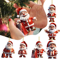 HKM-864211 Acrylic Santa Claus Pendant for Festive Atmosphere Decoration - 8CM