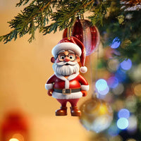 HKM-864211 Acrylic Santa Claus Pendant for Festive Atmosphere Decoration - 8CM