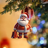 HKM-864211 Acrylic Santa Claus Pendant for Festive Atmosphere Decoration - 8CM