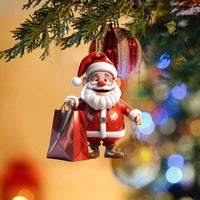 HKM-864211 Acrylic Santa Claus Pendant for Festive Atmosphere Decoration - 8CM