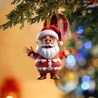 HKM-864211 Acrylic Santa Claus Pendant for Festive Atmosphere Decoration - 8CM