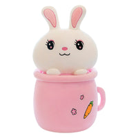 HKM-864275 Cute Milk Tea Plush Doll Pillow - Rabbit, Panda, Pig Designs - 50cm Flannel for Youth