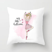 HKM-864339 Cartoon Pretty Girl Pillow Cushion Cover in Peach Skin – 45x45cm, Multiple Colors Available
