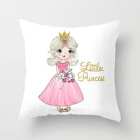 HKM-864339 Cartoon Pretty Girl Pillow Cushion Cover in Peach Skin – 45x45cm, Multiple Colors Available