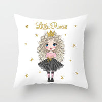 HKM-864339 Cartoon Pretty Girl Pillow Cushion Cover in Peach Skin – 45x45cm, Multiple Colors Available