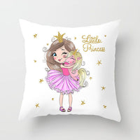 HKM-864339 Cartoon Pretty Girl Pillow Cushion Cover in Peach Skin – 45x45cm, Multiple Colors Available