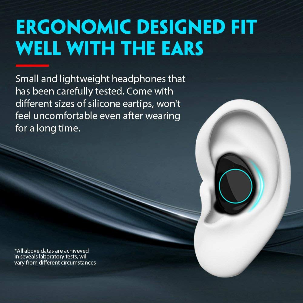 HKM-864339 Wireless Bluetooth 5.0 Headphones with Waterproof Ear Hooks for Fitness and Outdoor Activities