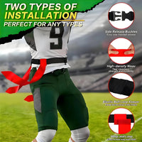HKM-864531 Adjustable Detachable Flag Football Belts with Air Buckle and Colorful Ribbons for Training