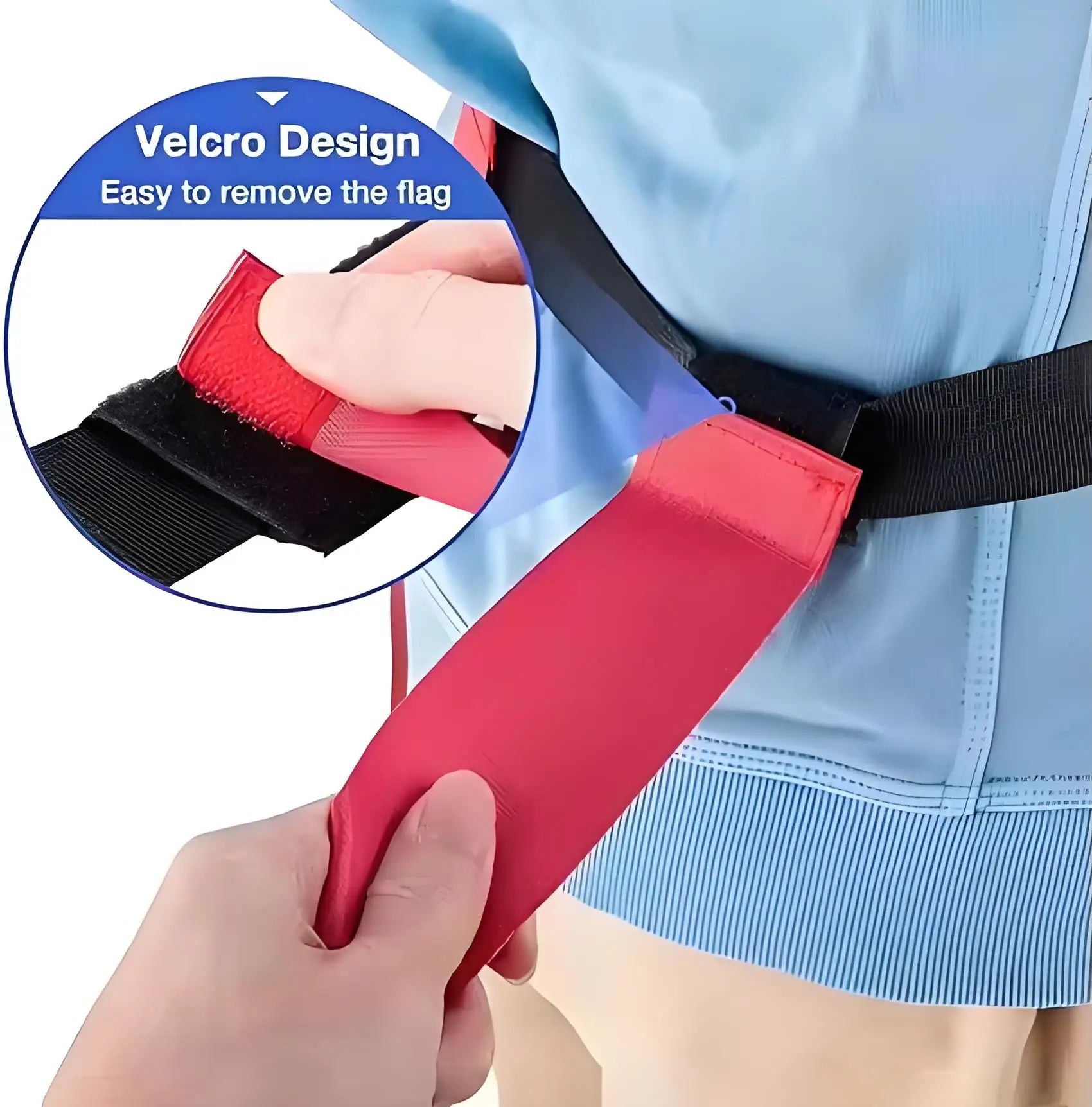HKM-864531 Adjustable Detachable Flag Football Belts with Air Buckle and Colorful Ribbons for Training