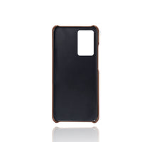 HKM-864531 Double Card Back Cover Phone Case for Samsung - PC and Leather Material, Solid Color Options