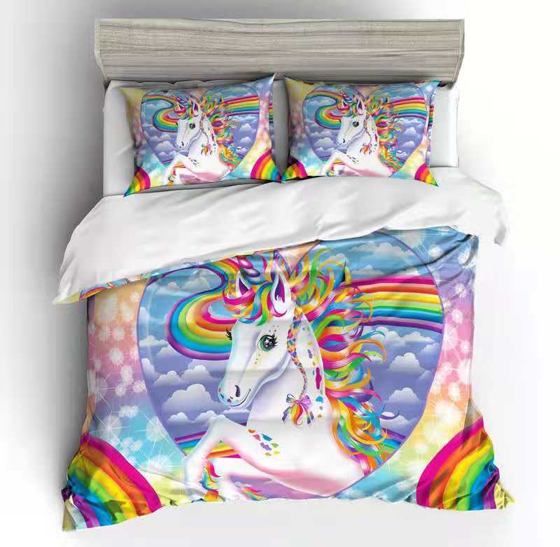 HKM-864595 Soft Cartoon Anime Quilt Cover Set - Available in Two, Three, or Four Pieces for Various Bed Sizes
