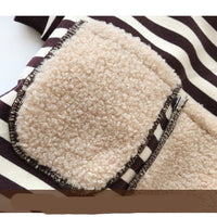 HKM-864595 Striped Four-Legged Padded Sweater for Pets in Black, Khaki, and Red