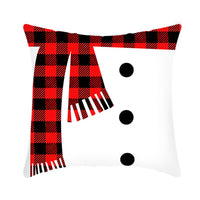 HKM-864659 Christmas Elk and Santa Claus Short Plush Cushion Cover - 45cm Decorative Pillowcase for Home Decor