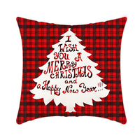 HKM-864659 Christmas Elk and Santa Claus Short Plush Cushion Cover - 45cm Decorative Pillowcase for Home Decor