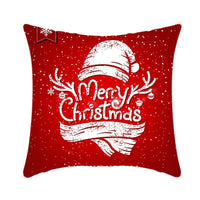 HKM-864659 Christmas Elk and Santa Claus Short Plush Cushion Cover - 45cm Decorative Pillowcase for Home Decor