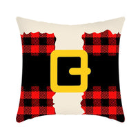 HKM-864659 Christmas Elk and Santa Claus Short Plush Cushion Cover - 45cm Decorative Pillowcase for Home Decor