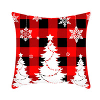 HKM-864659 Christmas Elk and Santa Claus Short Plush Cushion Cover - 45cm Decorative Pillowcase for Home Decor