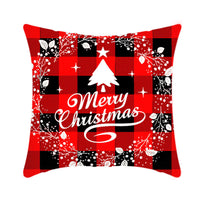 HKM-864659 Christmas Elk and Santa Claus Short Plush Cushion Cover - 45cm Decorative Pillowcase for Home Decor