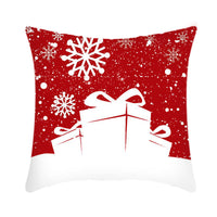 HKM-864659 Christmas Elk and Santa Claus Short Plush Cushion Cover - 45cm Decorative Pillowcase for Home Decor