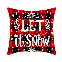 HKM-864659 Christmas Elk and Santa Claus Short Plush Cushion Cover - 45cm Decorative Pillowcase for Home Decor