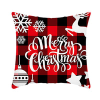 HKM-864659 Christmas Elk and Santa Claus Short Plush Cushion Cover - 45cm Decorative Pillowcase for Home Decor
