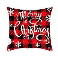 HKM-864659 Christmas Elk and Santa Claus Short Plush Cushion Cover - 45cm Decorative Pillowcase for Home Decor