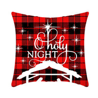 HKM-864659 Christmas Elk and Santa Claus Short Plush Cushion Cover - 45cm Decorative Pillowcase for Home Decor