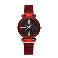 HKM-864787 Elegant Women's Magnet Watch with Stainless Steel Strap, Round Dial, Multiple Color Options