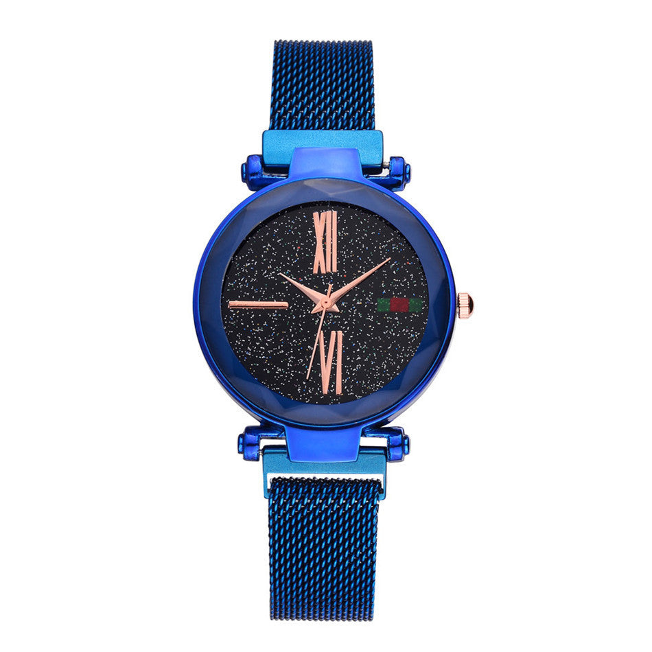 HKM-864787 Elegant Women's Magnet Watch with Stainless Steel Strap, Round Dial, Multiple Color Options