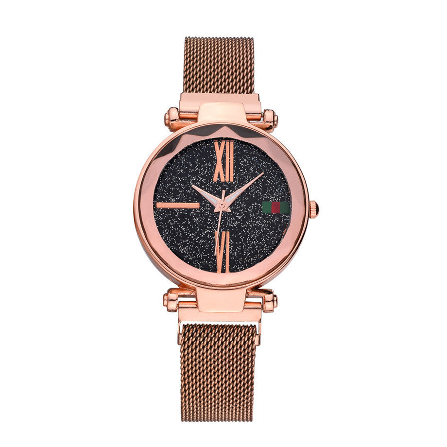 HKM-864787 Elegant Women's Magnet Watch with Stainless Steel Strap, Round Dial, Multiple Color Options