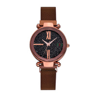 HKM-864787 Elegant Women's Magnet Watch with Stainless Steel Strap, Round Dial, Multiple Color Options