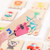 HKM-864851 Wooden Letter Matching Puzzle for Kids - Animal Themed Word Game for Early Learning