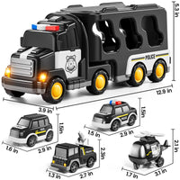 HKM-864915 5-in-1 Friction Power Police Truck Toy for Toddlers Ages 2-13
