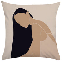 HKM-865107 Abstract Female Geometric Plush Pillowcase