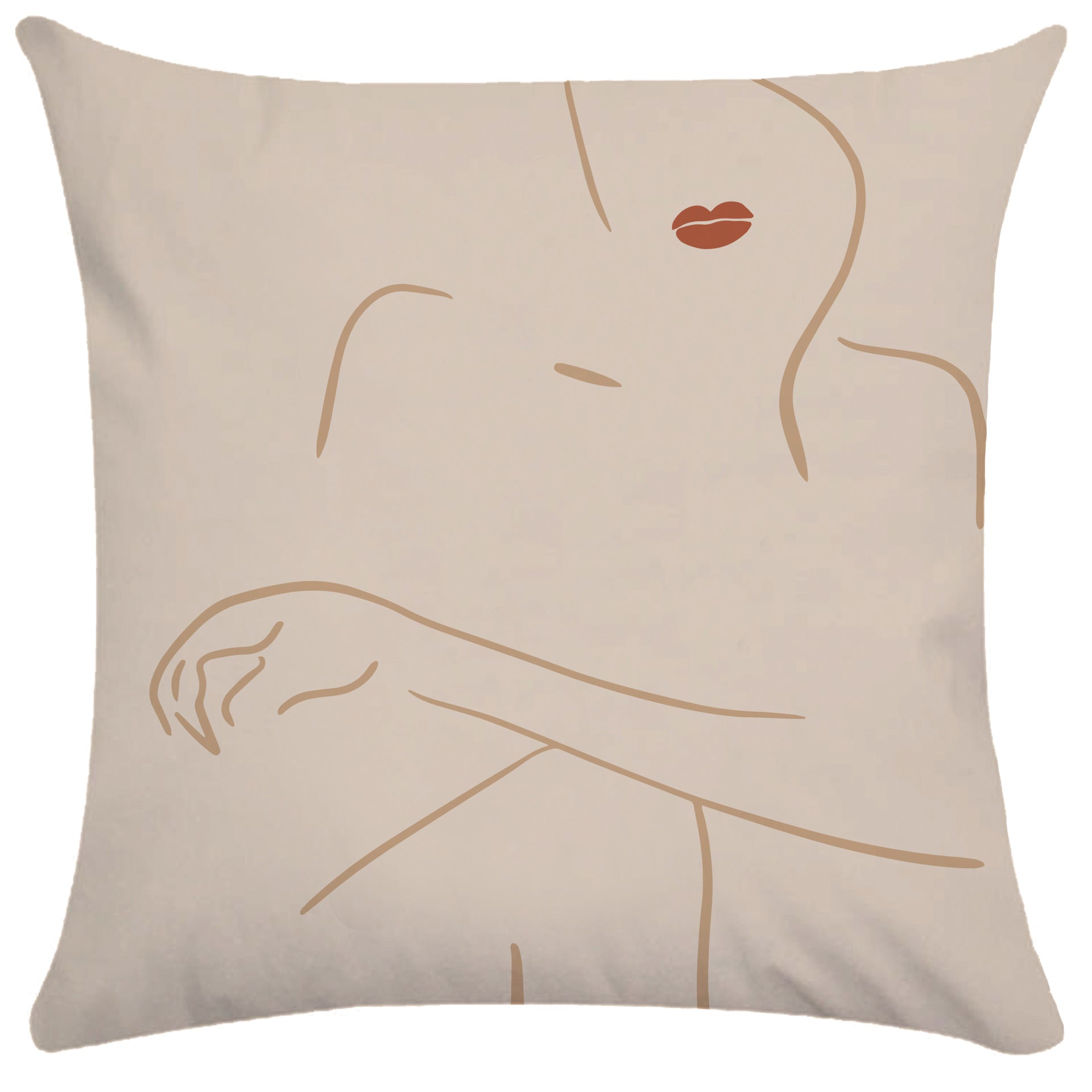 HKM-865107 Abstract Female Geometric Plush Pillowcase