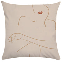 HKM-865107 Abstract Female Geometric Plush Pillowcase