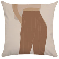 HKM-865107 Abstract Female Geometric Plush Pillowcase