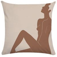 HKM-865107 Abstract Female Geometric Plush Pillowcase