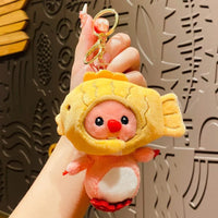 HKM-865107 Kawaii Detachable Animal Hat Bag Pendant Plush Doll - Cute Beaver Plush Keychain