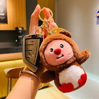 HKM-865107 Kawaii Detachable Animal Hat Bag Pendant Plush Doll - Cute Beaver Plush Keychain