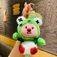 HKM-865107 Kawaii Detachable Animal Hat Bag Pendant Plush Doll - Cute Beaver Plush Keychain